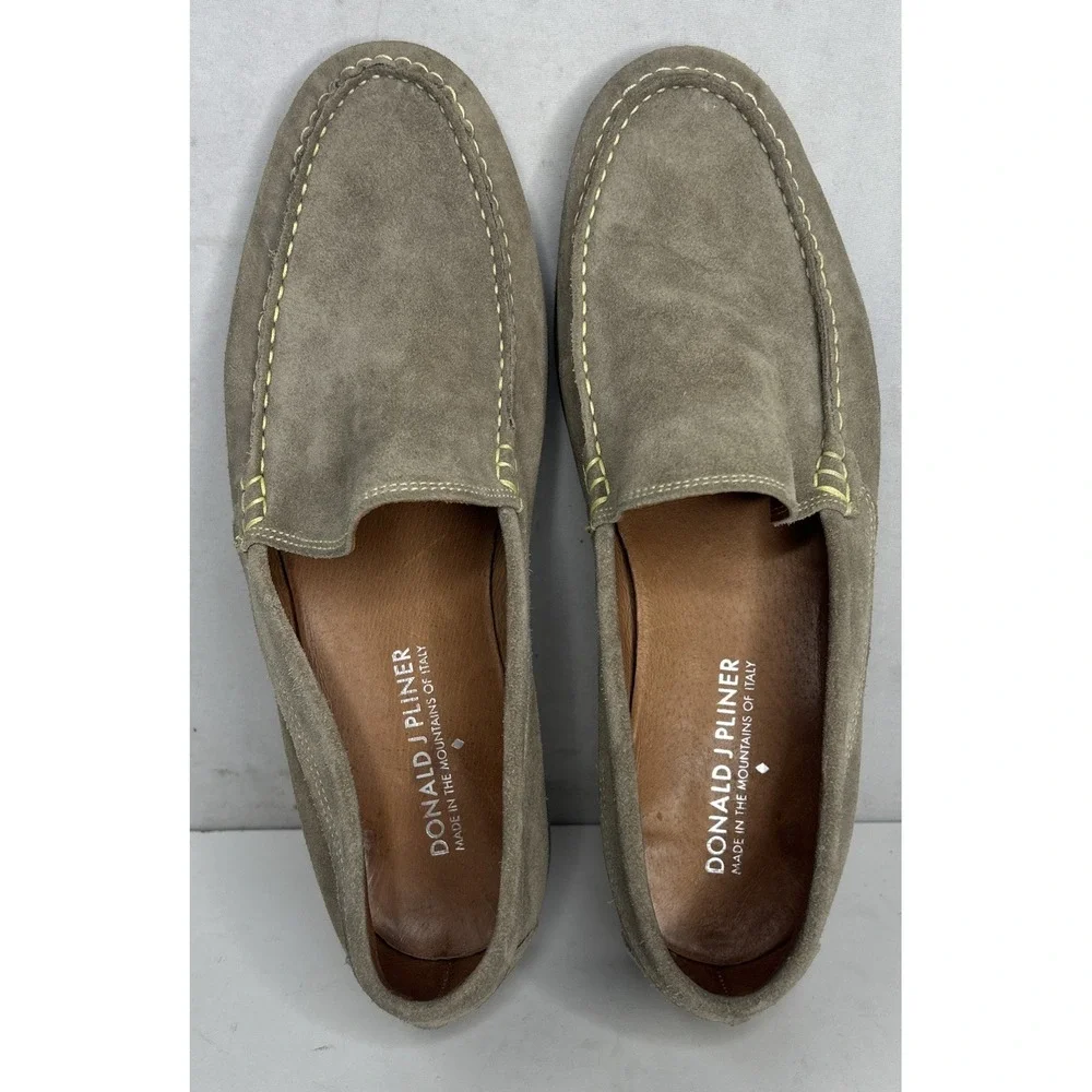 Donald J Pliner Nate Sand Suede Loafers Men's Size 9 Made In Italy Slip On - Picture 9 of 11